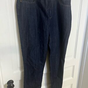 Boston Proper Navy and Gold Stitch Jeans